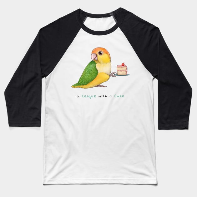 A Caique With A Cake Baseball T-Shirt by Sophie Corrigan